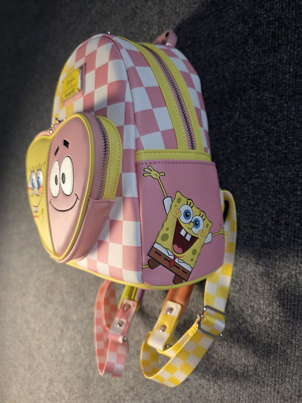 Loungefly - SpongeBob Checkered Mini Backpack - Pink & Yellow - Picture 5 of 7